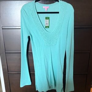 Lilly Pulitzer Robert’s Tunic Sweater-Surf Blue Sz M